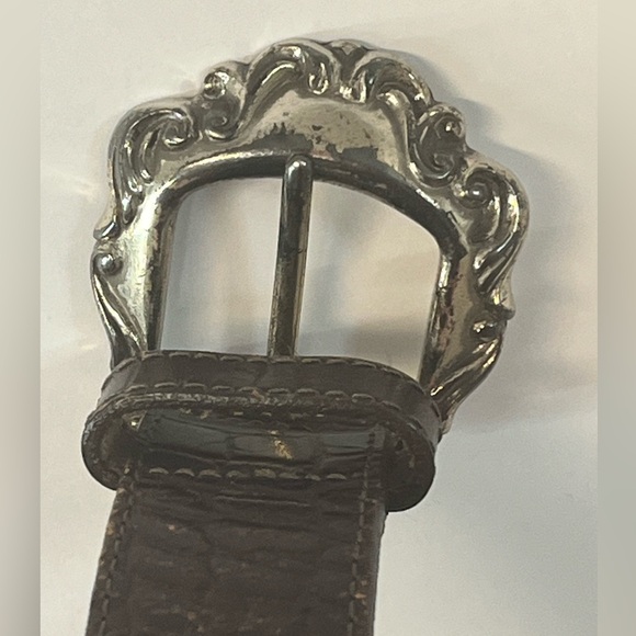 Vintage Brighton Disney Mickey Hearts Brown Leather Belt - Picture 5 of 16